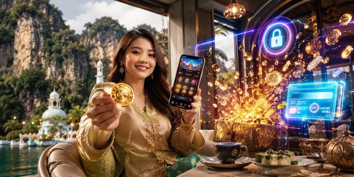 Skrin deposit bonus Hari Raya di Ipoh dengan tema perayaan tempatan